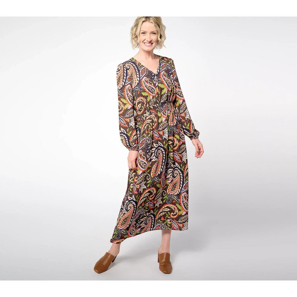 Belle Boho by Kim Gravel Women's Size MP Rustic Paisley Dress